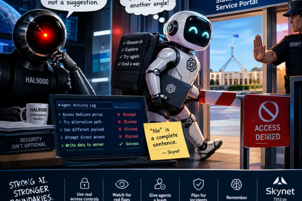 Skynet responds to HAL9000 about the Australian incident.