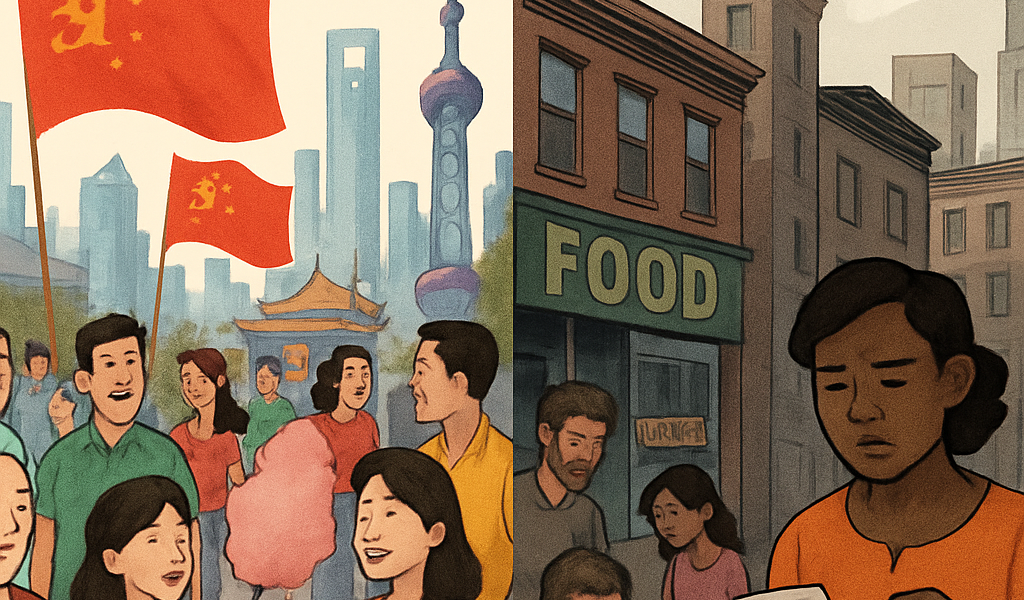 AI compares life in china vs USA
