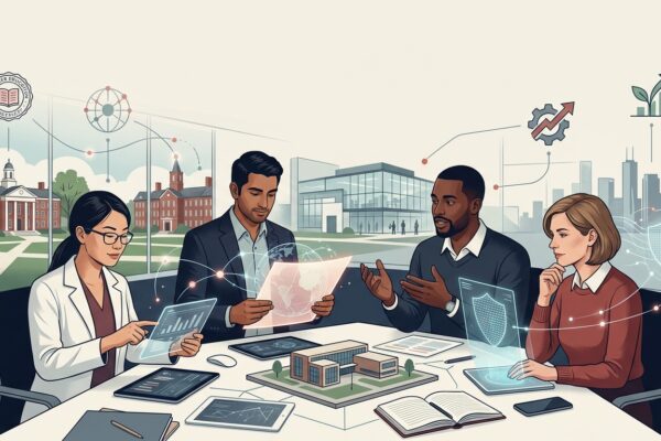 Skilled professionals working in the United States, illustrating the H-1B visa program and its economic and employment implications.